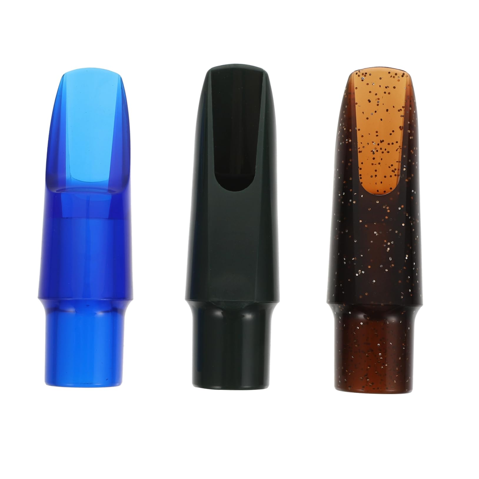 VANZACK 3Pcs Assorted Color Alto Saxophone Mouthpieces Durable Plastic Saxophone Heads for Beginners Easy Replacement Musical Instrument Accessories