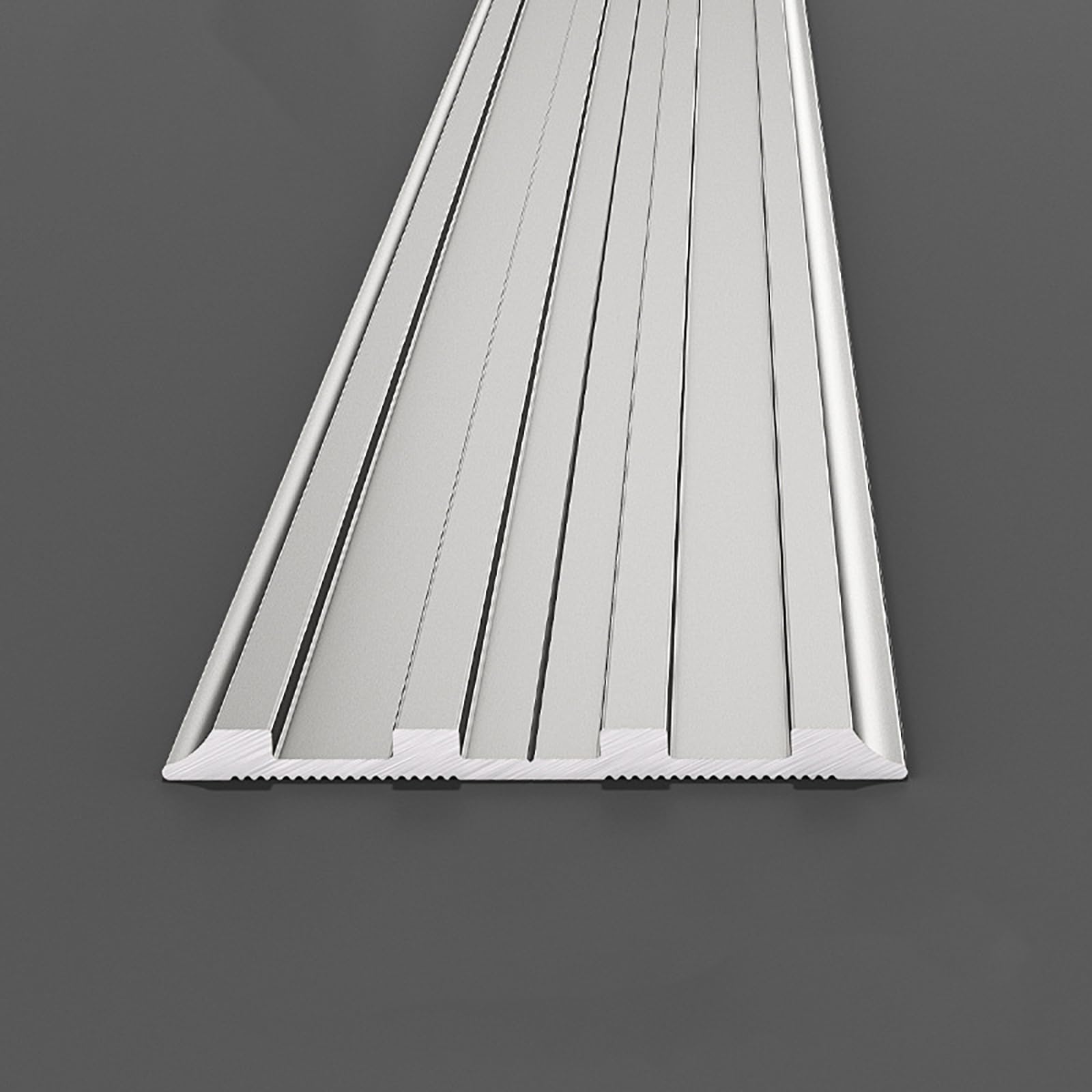 Tiras antideslizantes para peldaños de escalera de 95 pies, borde de aluminio, fácil de instalar, para protección de escaleras, 3 unidades, solución de seguridad plateada, 40 mm