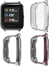 EEweca 3-Pack Screen Protector Case for Amazfit Bip Smartwatch Full-Around Soft TPU Bumper Shell (Clear, Silver, Rose Pink) - coolthings.us
