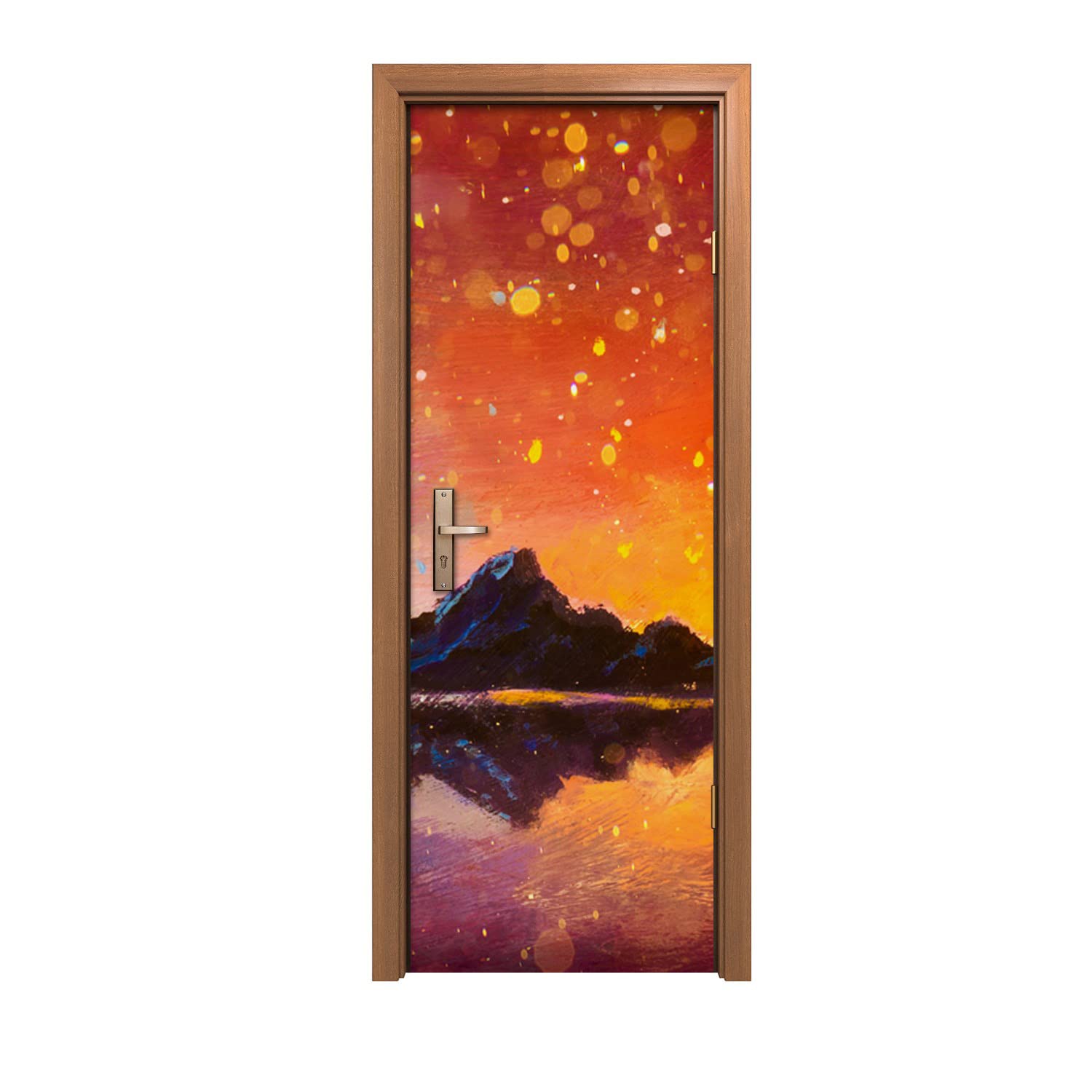Autocollant de porte montagnes 70x200cm décoration murale intérieur