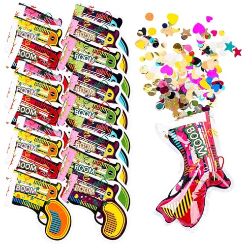 20-Pack Party Poppers Confetti Cannons Inflatable Celebration Tools for Wedding Receptions and Birthday Surprises Adult Party Supplies for Carnival Events and Holiday Gatherings Colourful Confetti B