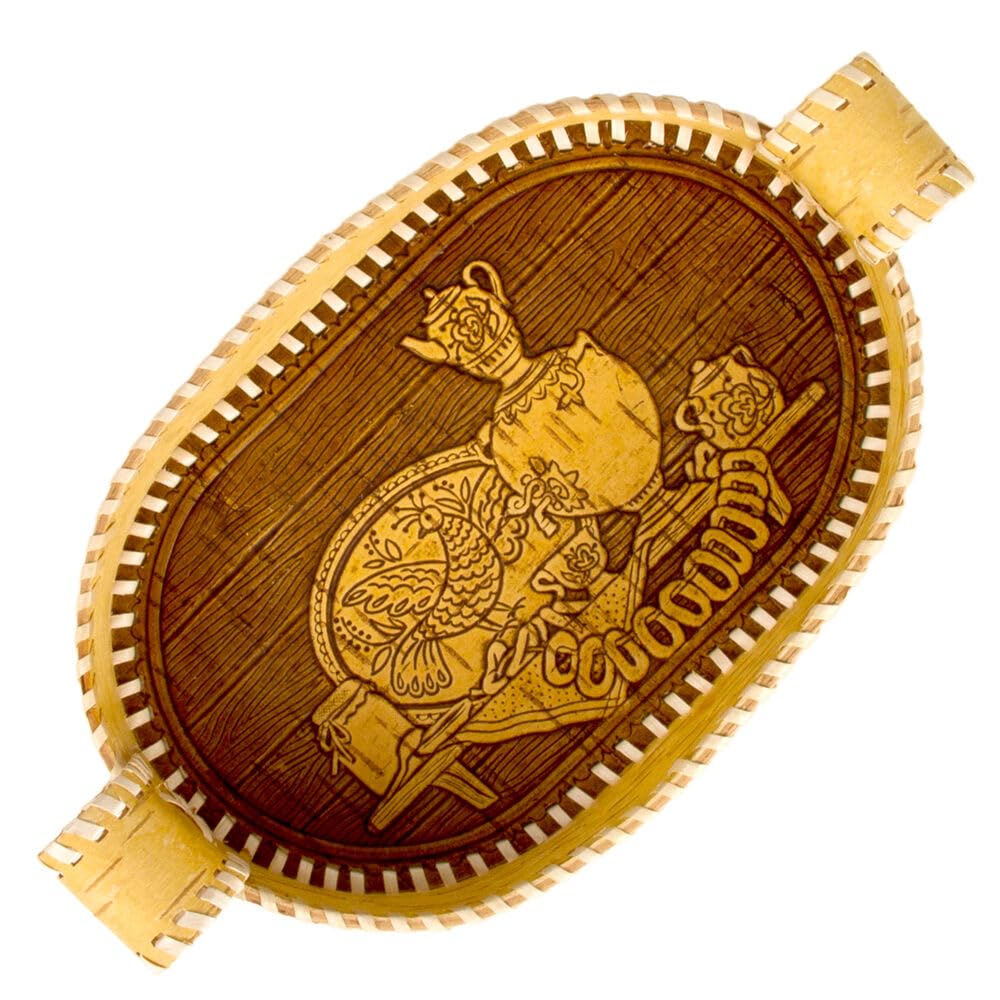 Birch Bark Bread and Pastry Basket, Bread Storage Container and Fruit Basket for Serving Set (Serving Basket)