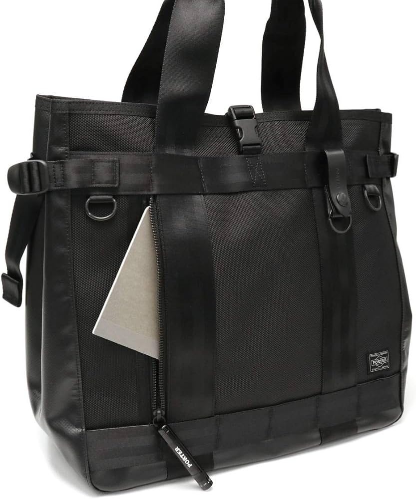 Yoshida Bag Porter Heat Tote Bag Vertical Type Black 703-06971