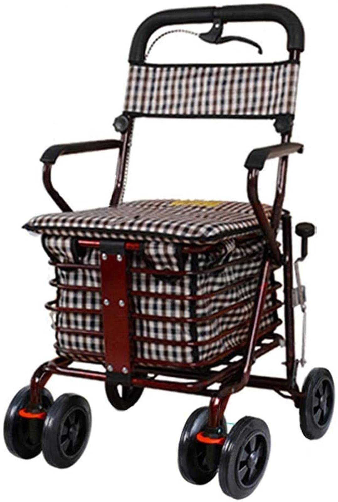 Buy AWJ Rollator Walker Shopping Trolley With Seat/Old Man Shopping Cart Trolley/Steel Frame