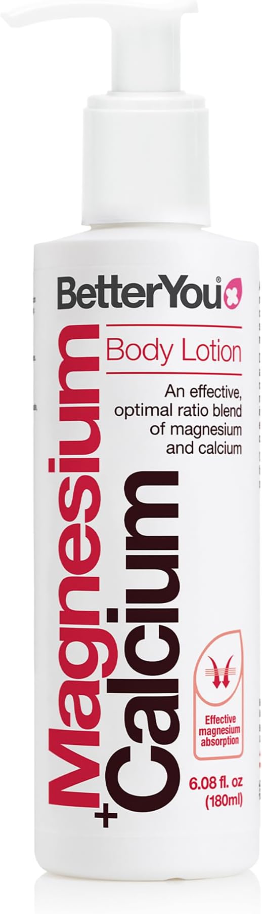 BetterYou Magnesium Plus Calcium Body Lotion - Body Cream With Magnesium And Calcium - Topical Cream For Bone Support - Dry Skin Lotion - 6.08 oz