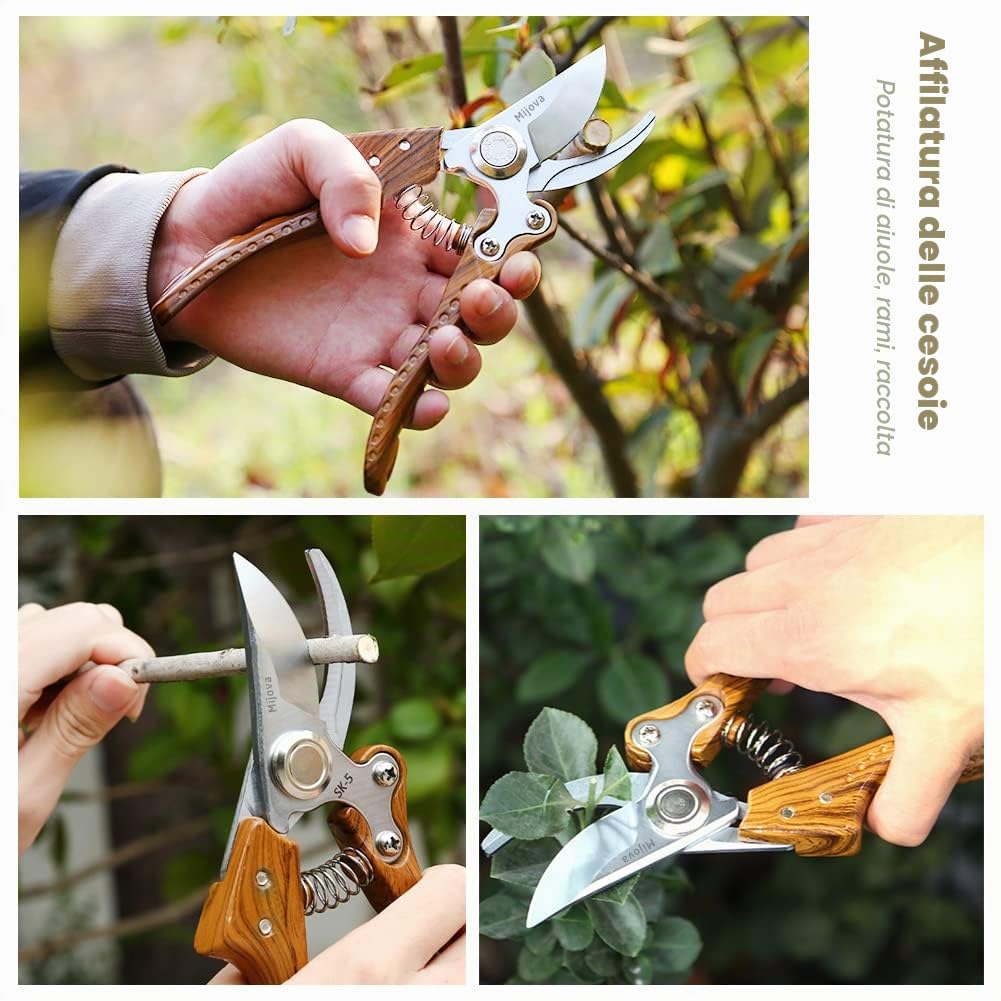 Cesoie, cesoie da potatura per giardinaggio Heavy Duty con lame in acciaio inossidabile a prova di ruggine, migliori potatori a mano cesoie da giardino strumenti ergonomici da giardinaggio (MJ005)