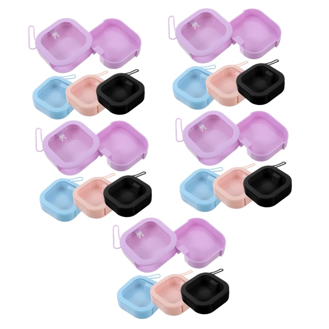 Baluue 20pièces Boîte à Bijoux Compacte Portable Pour Voyage Organisateur De Bijoux Et Accessoires De Maquillage Rose Bleu Noir