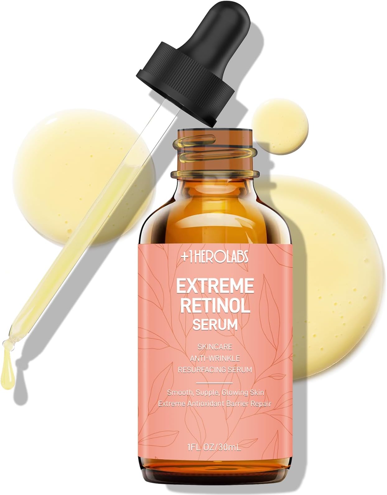 Retinol Serum for Face 2.5%, B5 Herbal Resurfacing Retinol Serum with Vitamin C, Vitamin E, Hyaluronic Acid, Serum for Anti-Aging, Wrinkle Smoothing, Dark Spot Corrector, Brighten Dullness