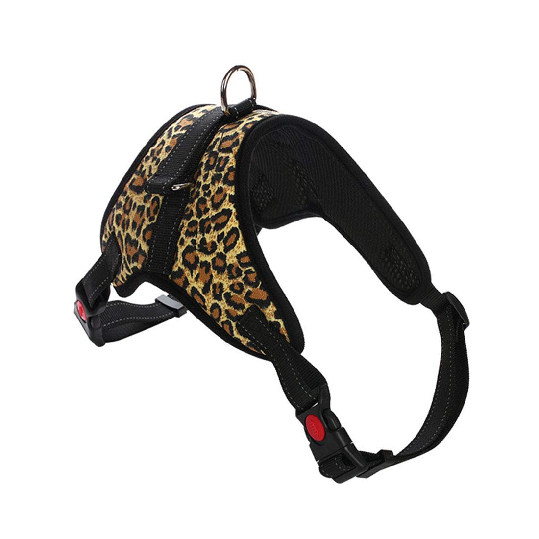 Dog Harness Anti Pull Nylon No Pull Chest Harness Adjustable Pet Car Harness Chest Strap for Small Medium Large Dogs Reflective Running Harness (leopard, L)