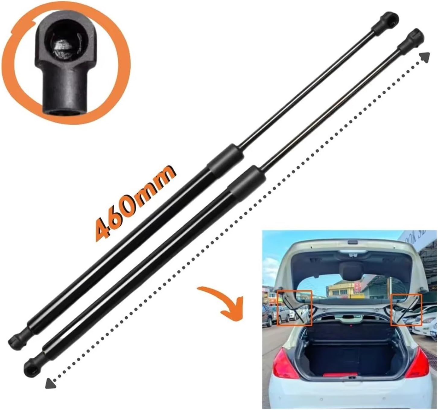 リフター スプリング に適合する 308 に適合するハッチバック 2007-2013 460mm リアテールゲートブ 【version】