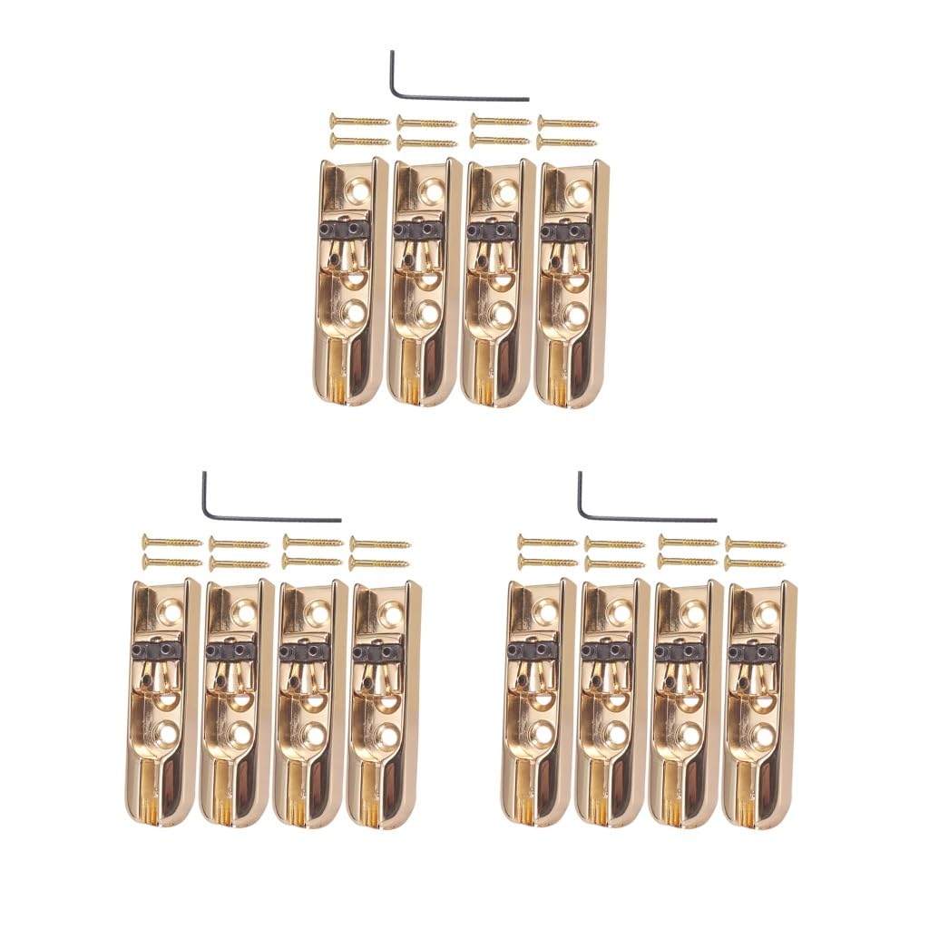 Lot de 3 chevalet individuels pour guitare basse à 4 cordes Doré