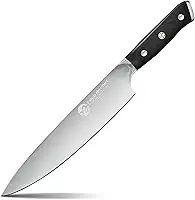 Faca Do Chef De 8'' Polegadas Com Cabo Ergonômico, Faca De Cozinha Forjada Em Aço Com Alto Teor De Carbono, Preta