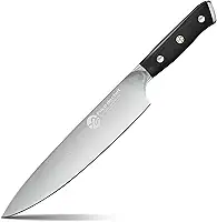 Faca Do Chef De 8'' Polegadas Com Cabo Ergonômico, Faca De Cozinha Forjada Em Aço Com Alto Teor De Carbono, Preta