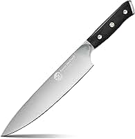 Faca Do Chef De 8'' Polegadas Com Cabo Ergonômico, Faca De Cozinha Forjada Em Aço Com Alto Teor De Carbono, Preta