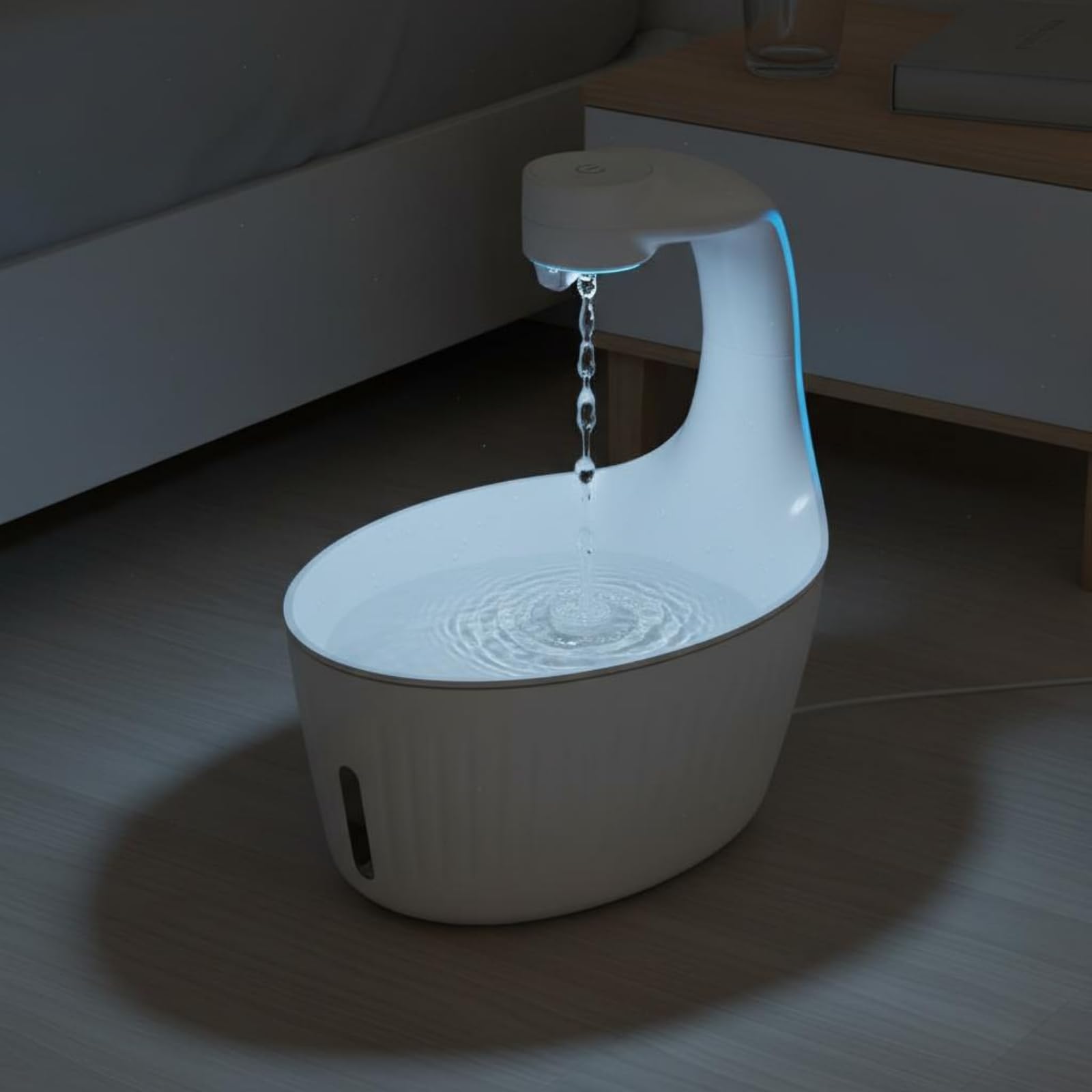 Fuente Filtrante Inalámbrica Filtrado Continuo Recipiente de Agua sin Cables Cables Recipiente de Agua con Movimiento para Gatos
