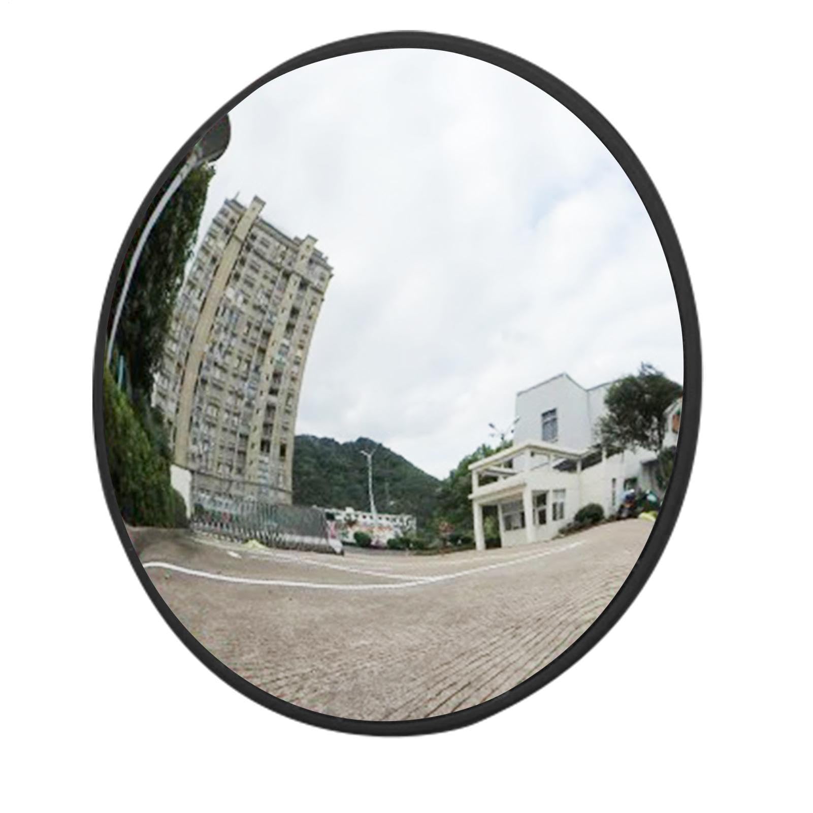 Miroir convexe - 60 cm | Réflecteur de sécurité de l' ronde | Lentille de sécurité haute définition à grand angle, cadre en plastique, visibilité du parking de garage, aide à l'angle mort
