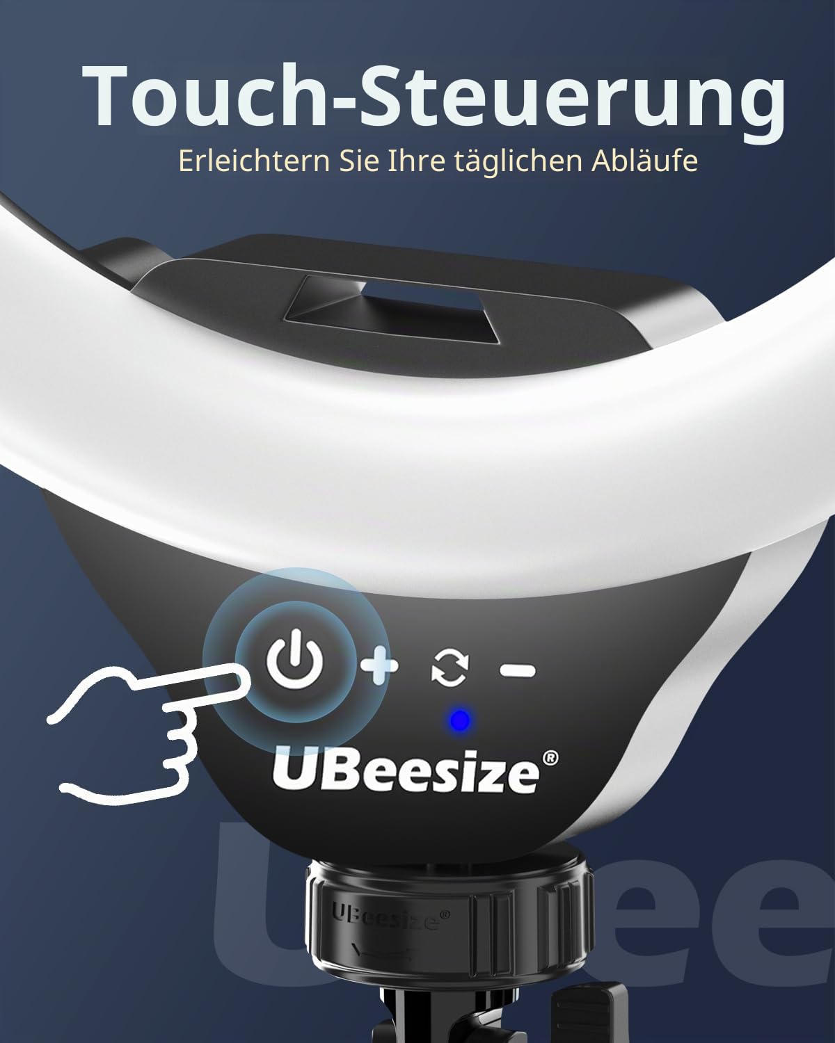 UBeesize Ringlicht mit Stativ, 12 Zoll Selfie Ringlicht mit 62 Zoll Stativ Ständer für Videoaufnahmen und Live Stream Berühren Kompatibel Handys, Kameras und Webcams