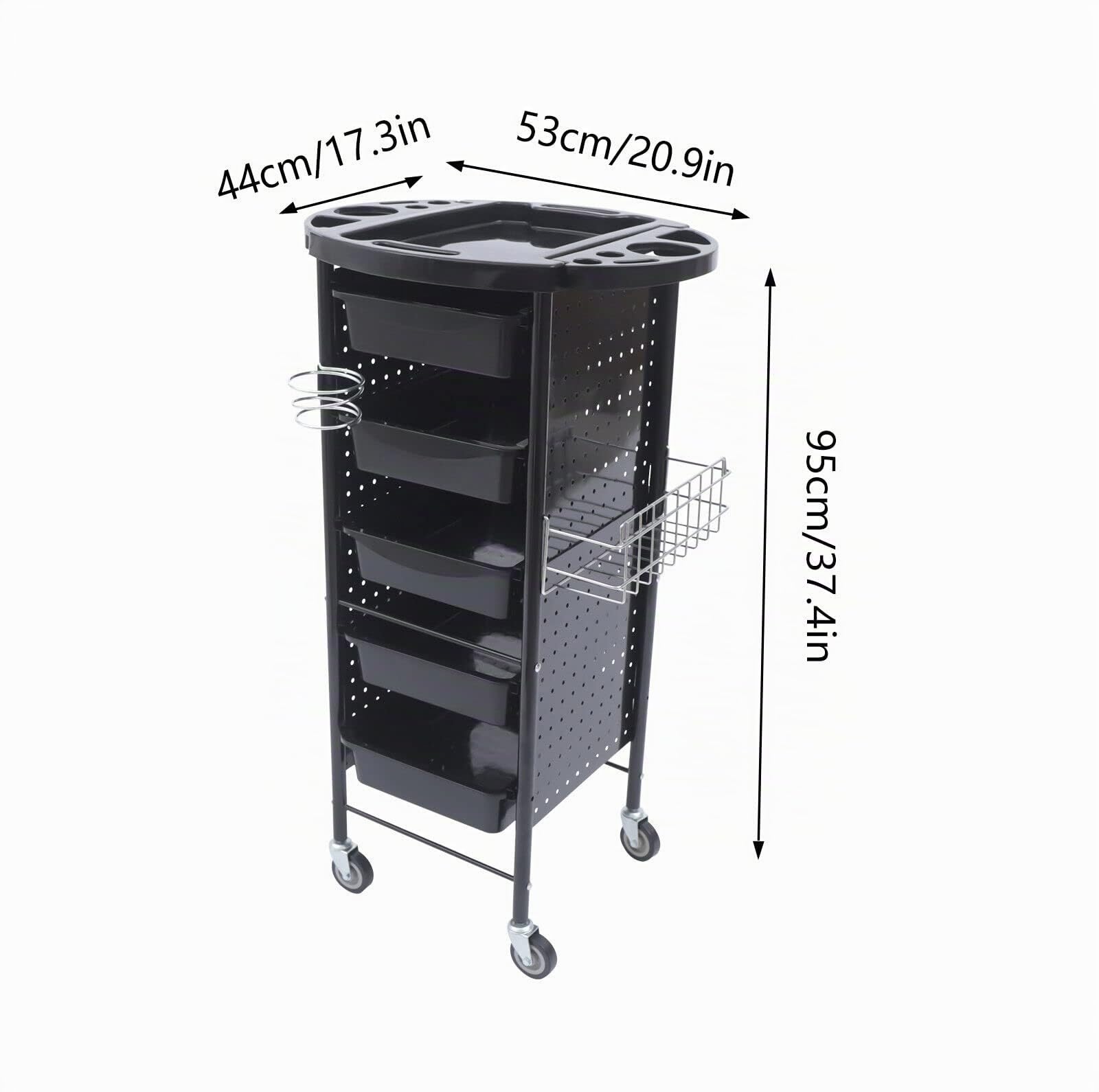 SHZICMY Friseurwagen Arbeitswagen Rollwagen Stapelboy Friseur Arbeitswagen Wagen Bedienungswagen Wagenschrank Freistehend Rollwagen Rollcontainer Trolley Haarpflegetrolley 5 Schubladen