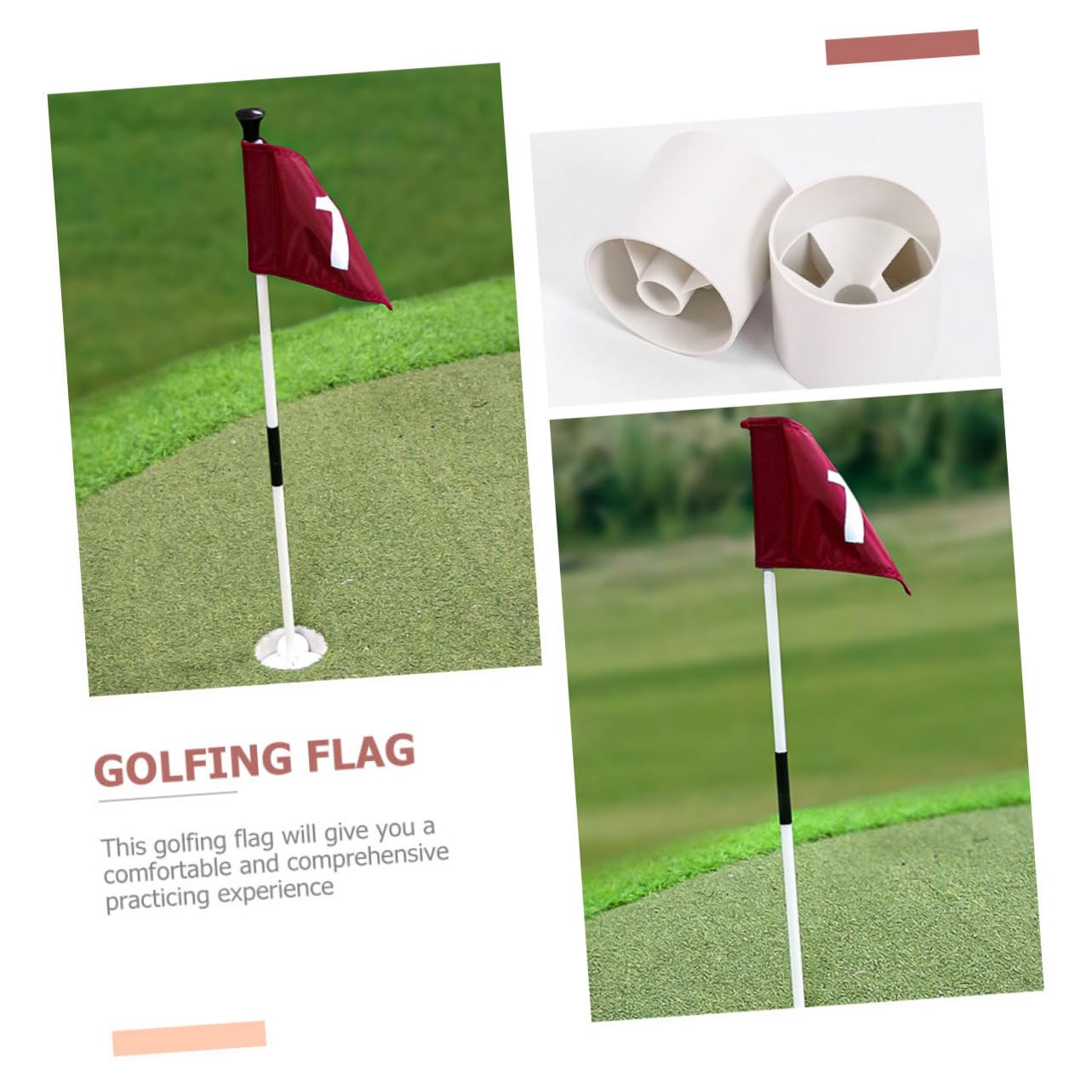 Kit di Bandierine da Golf in Abs e Fibra di Palo in Nailon per Allenamento e Pratica su Campo da Golf, Esperienza Confortevole e Resistente