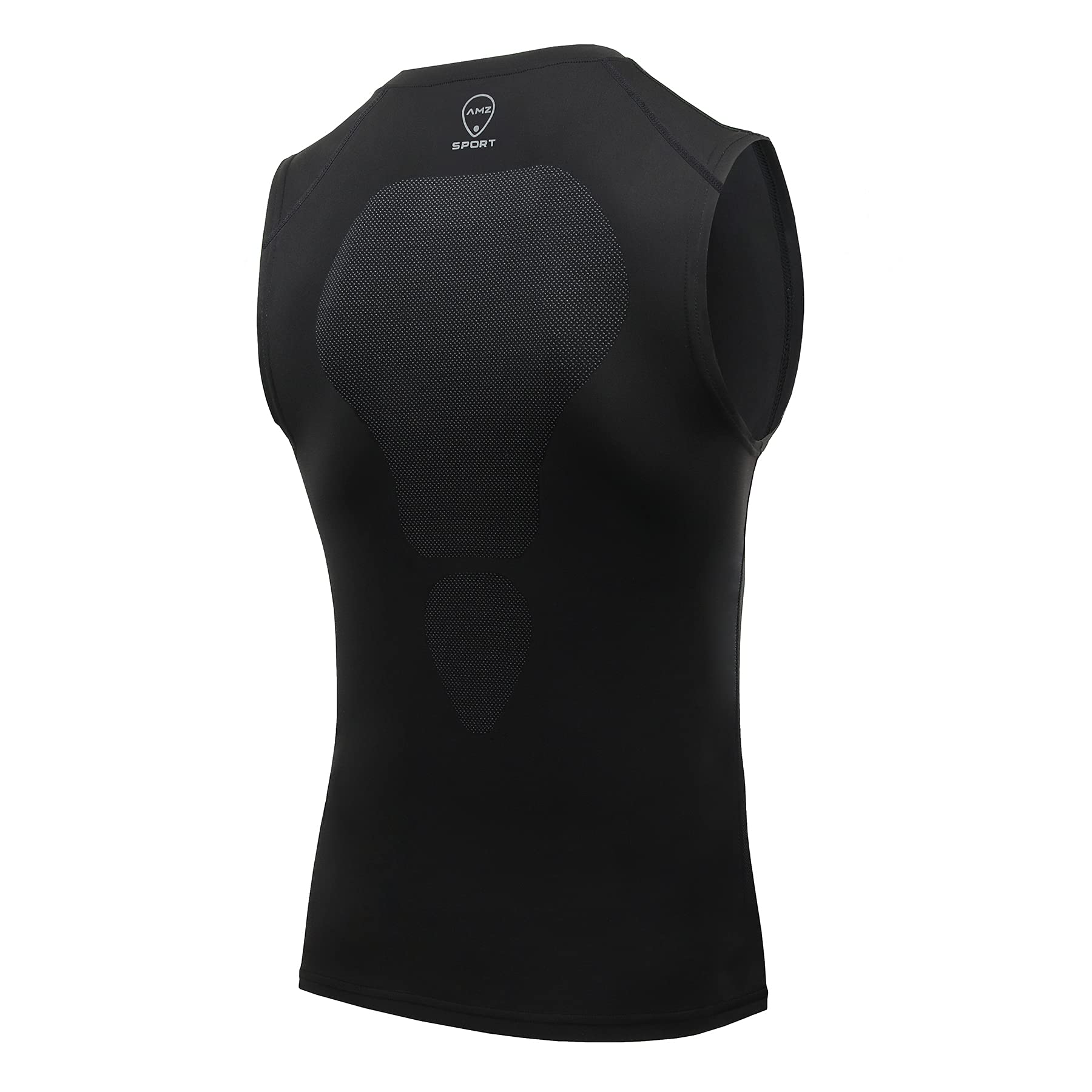 AMZSPORT Camiseta de Compresión Sin Mangas para Hombre, Chaleco de Gimnasio de Secado Rápido Capa Base para Correr - 4