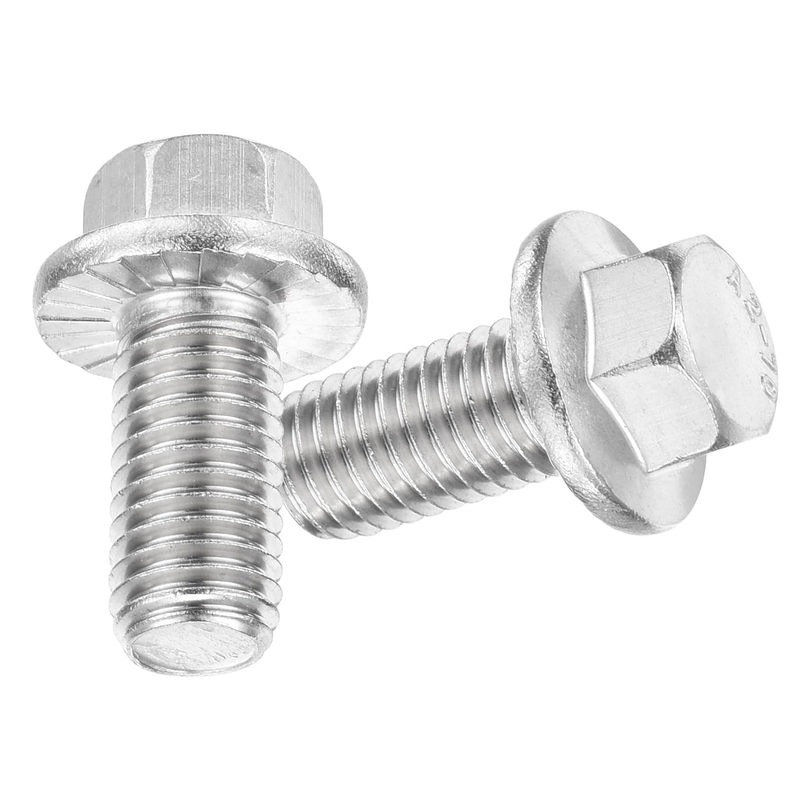 TA-VIGOR 6Pcs M12 x 25mm Hex Serrated Flange Bolts, 304 Stainless Steel Flanged Hex Head Screws for DIY, Machine Tools, Fastener Hardware Applications