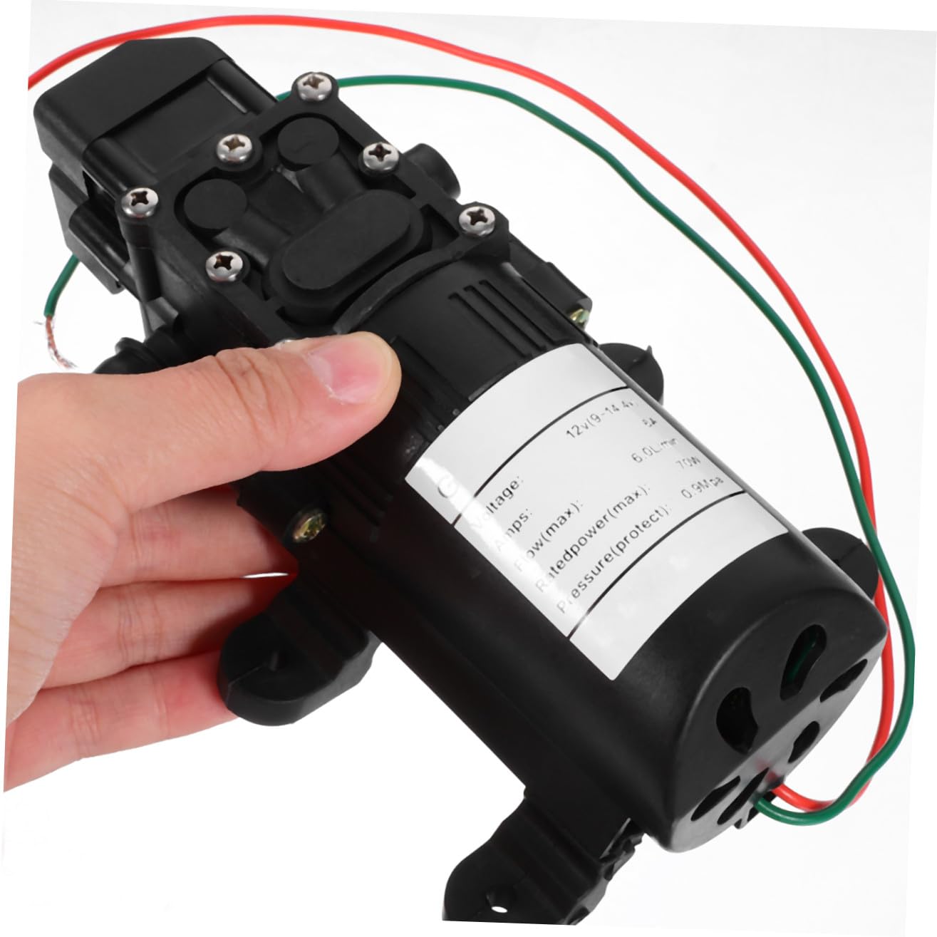 KOMBIUDA Bomba de Diafragma Eléctrica 12v 70W Negra Autocebante Alta Presión para Pulverización y Limpieza Mini Bomba de Agua Compacta para Sistemas Caudal