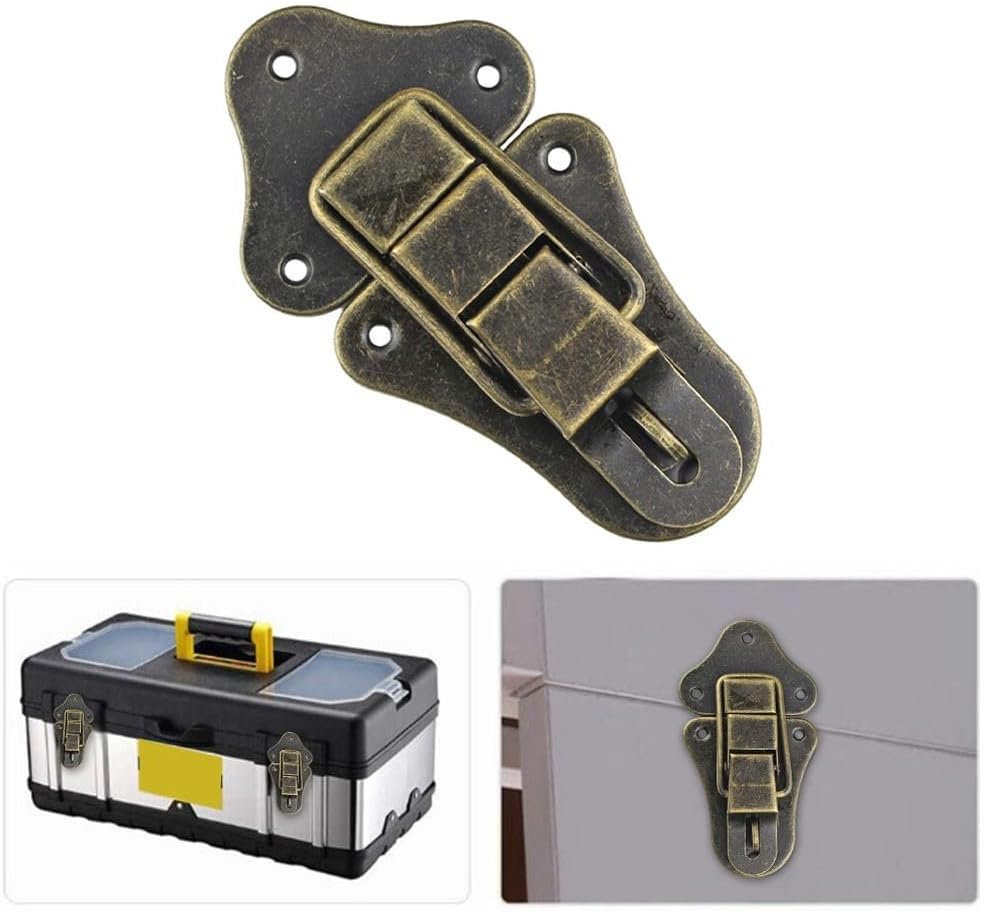 Bronze Iron Latch for Retro Jewelry Chest, Wooden Box, MEMORYs Box, and Suitcase Hasp – Cabinet Catch & Fastener for Home Improvement