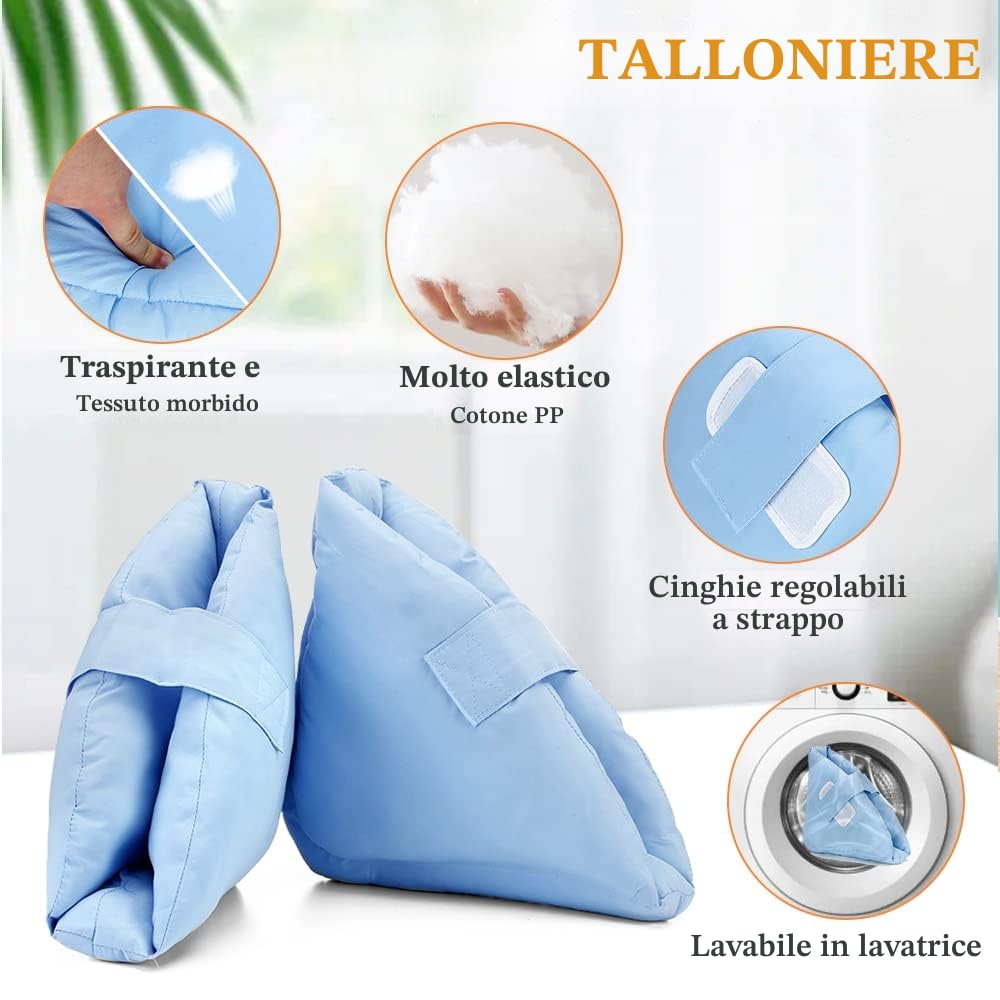 Cuscinetti protettivi per tallone, protezione per tallone, per lesioni al piede, protezione per caviglia, sollievo da piaghe e ulcere (2 pezzi)