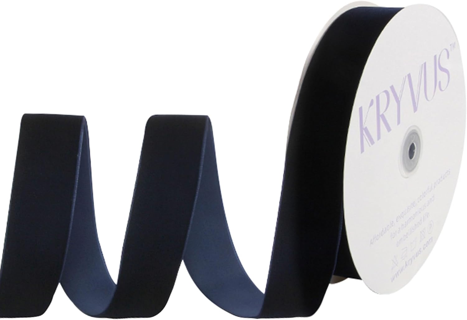 Navy Blue Velvet Ribbon 1-1/2 Inch x 25Yards, Nylon Vintage Velvet Ribbons Perfect for Christmas Decoration, Handmade Craft, Gift Wrapping, Bow Making, Bouquet Packaging