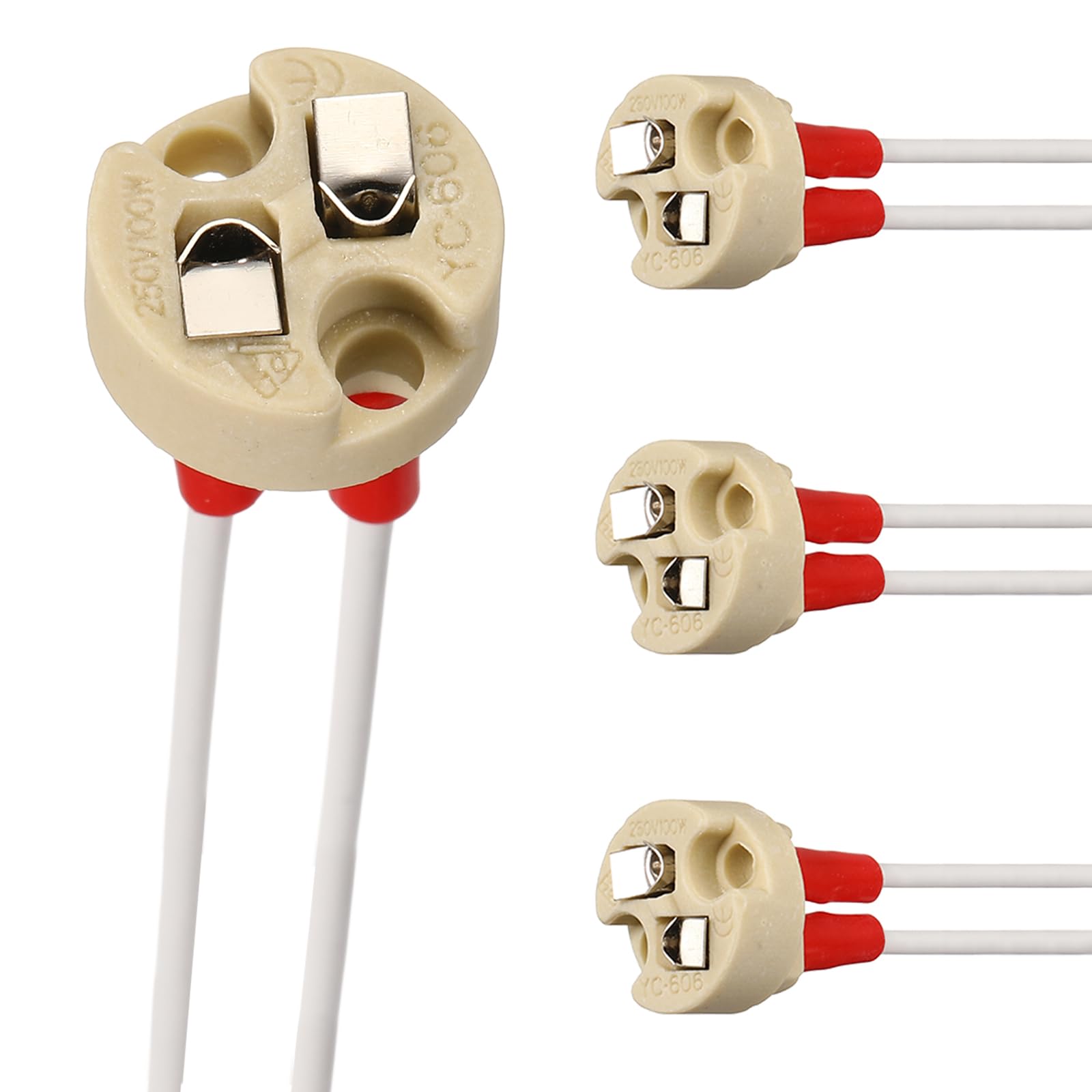 VIAPUICE G4 Bi-Pin Ceramic Lamp Socket 4" Heat Resistant 4 Pcs