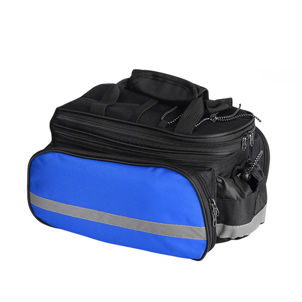 Hosoncovy Large Capacity Bike Raer Rack Luggage Bag Extendable Waterproof Bicycle Trunk Bag Cycling Rear Seat Pack with RRain Coiver for Road Mountain Cycling (Blue)