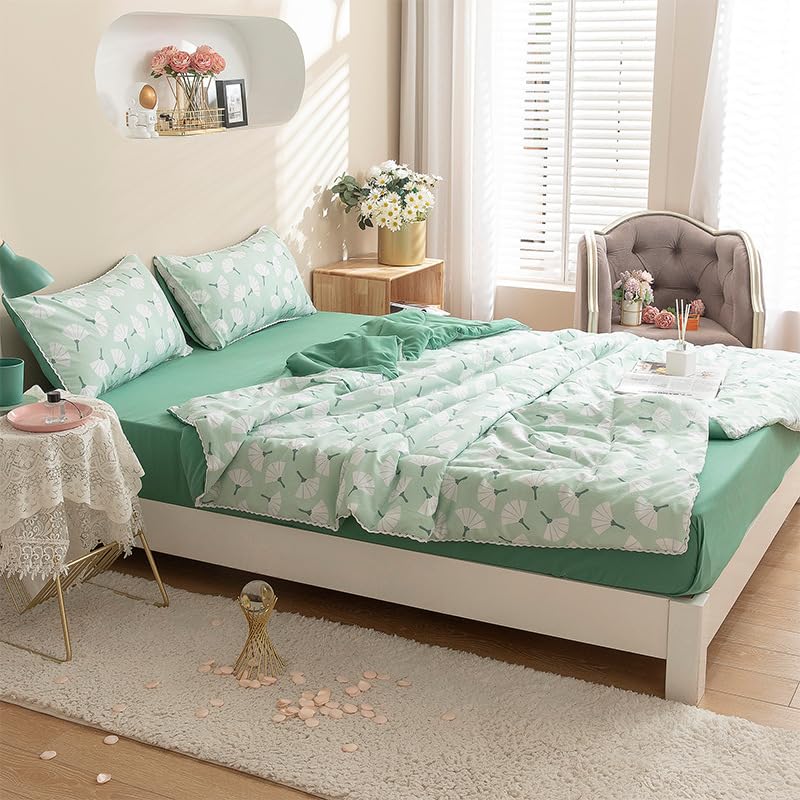 Hiseng Edredón, Edredón para Verano Reversible Ligera y Suave Microfibra, Nordico Cama Individuales Nordico 4 Estaciones (pissenlit,180 cm x 200 cm)