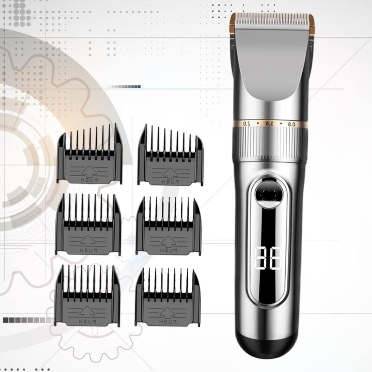 Tondeuse à Cheveux en Titane Céramique Rechargeable Électrique pour