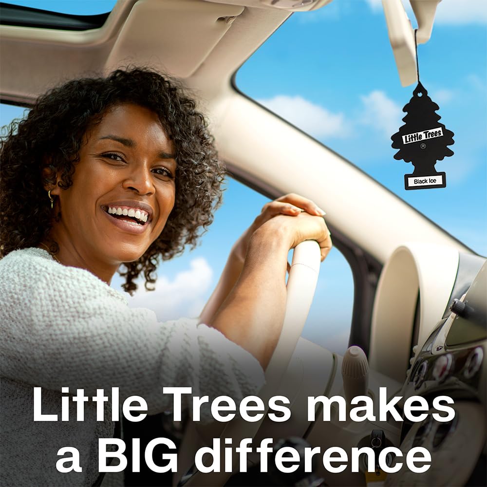 LITTLE Air Fresheners Car Air Freshener. Hanging Tree Provides Long Lasting Scent for Auto or Home. Black Ice, 24 Air Fresheners - 3