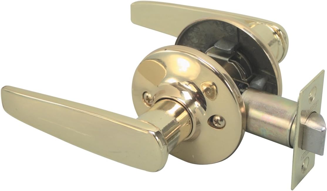 Legend 809059 Blade Style Lever Handle Passage Hall and Closet Leverset Lockset, US3 Polished Brass Finish