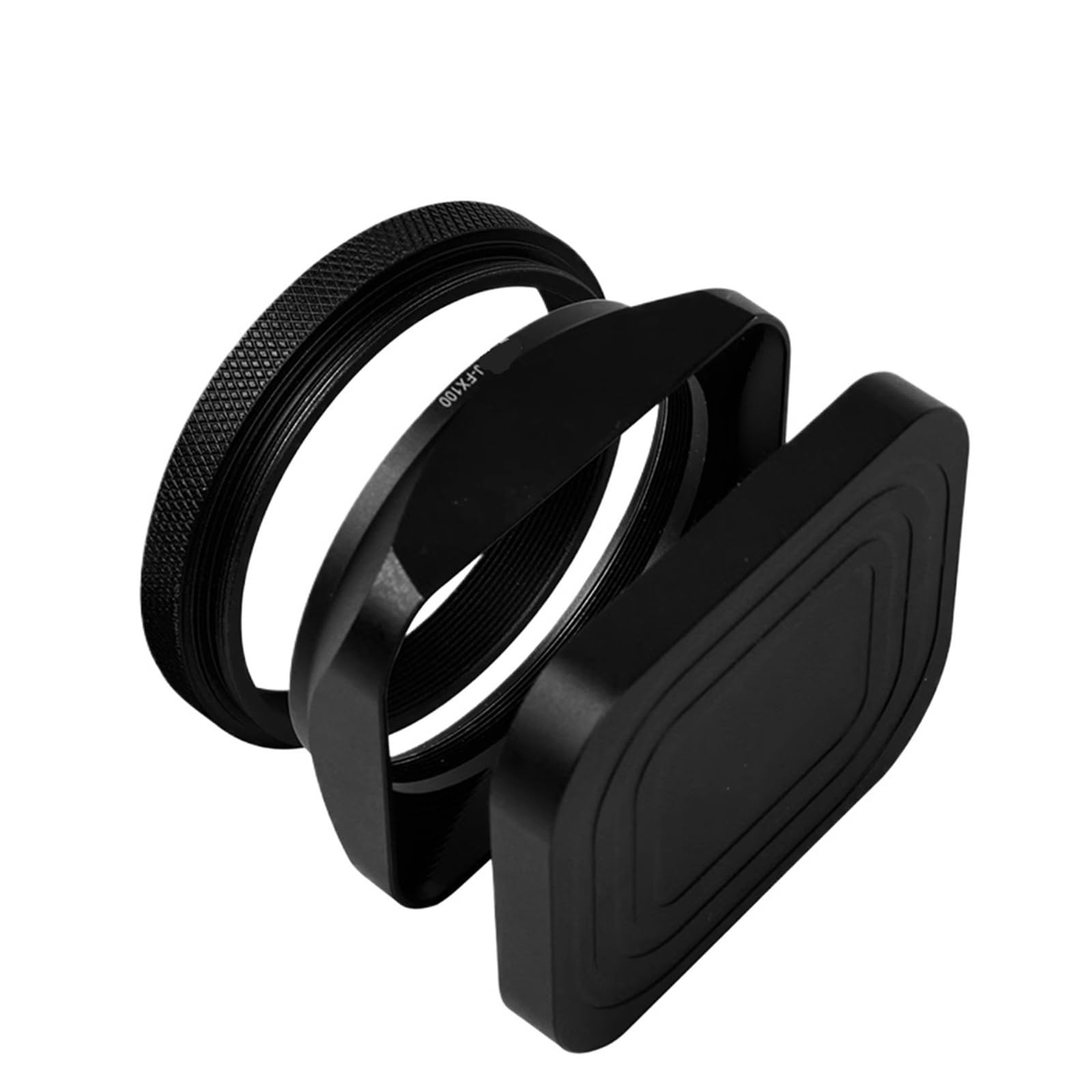 Couvercle de Capuchon d'ombre Pare-Soleil carré 49mm for caméras X100VI X100V X100F X70(Black 2)