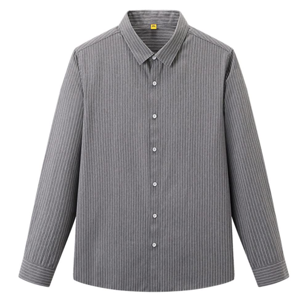 Hemdjacke Herren, Langärmliges Herrenhemd Thermo Große Größe Vertikale Streifen Freizeit Dunkelgraues Hemd Button-Down-Baumwolle Holzfäller Bequemes Hemd Lässiges Arbeitshemd Für Männer Jungen, Xxl