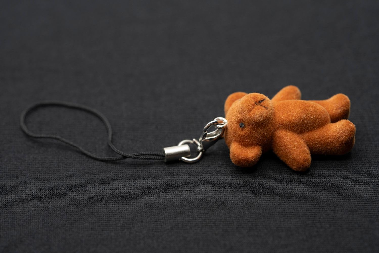Miniblings Teddy Bear Mobile Cell Phone Charm Pendant Flock Grizzly Light Brown