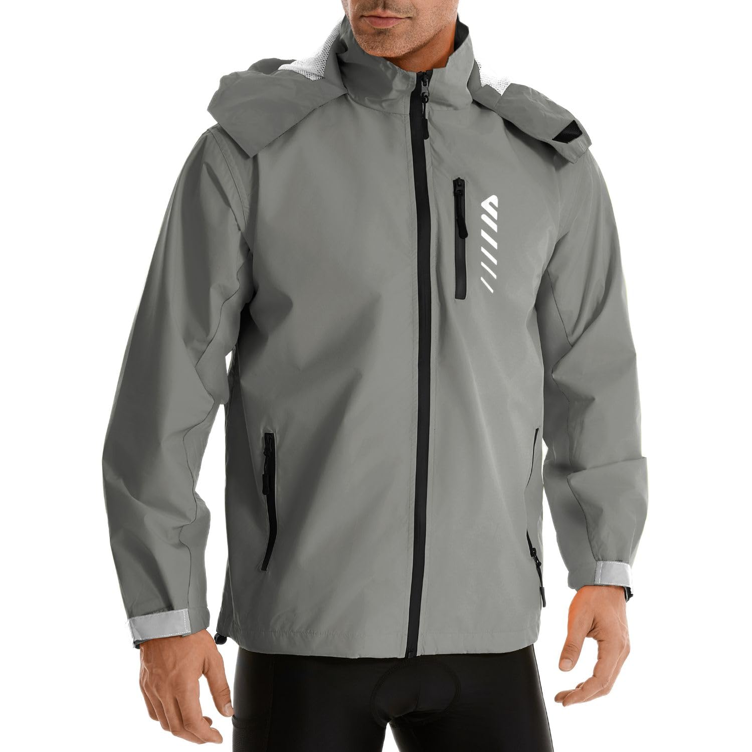Lo.gas Herren Regenjacke wasserdicht mit Kapuze ，Regenmantel
