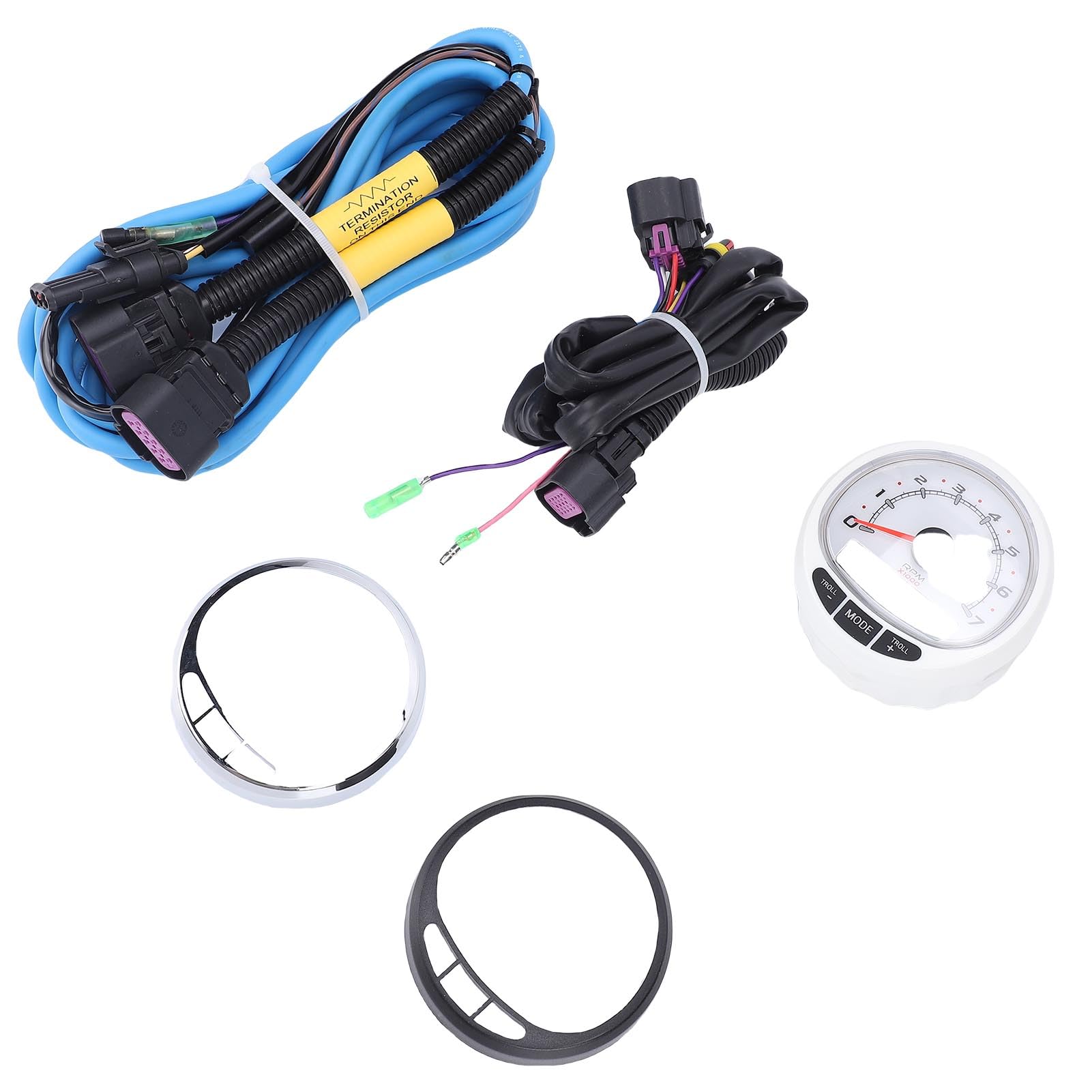 HUIOP 85mm Marine Tach Kit con Arnés de Cableado, Tacómetro de Barco