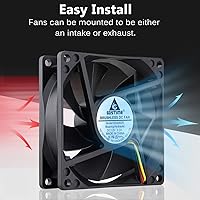 Vista 3 de GDSTIME 80mm 8cm CPU Fan, 80mm x 25mm Brushless DC 12V 3PIN Brushless PC Computer Case Cooling Fan