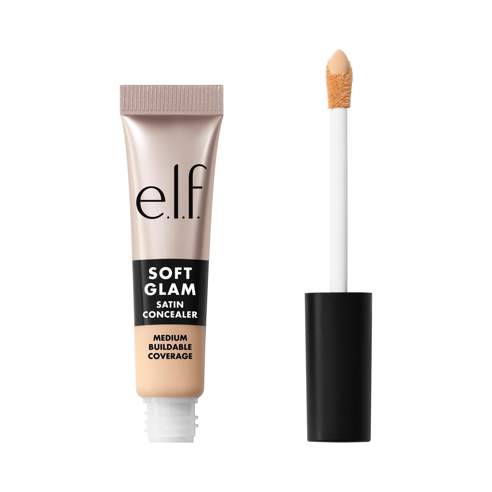 e.l.f. Soft Glam Satin Concealer, Medium Coverage For Blemishes & Under-Eye, Crease-Resistant, Long Lasting, Vegan & Cruelty-Free, 14 Fair Cool