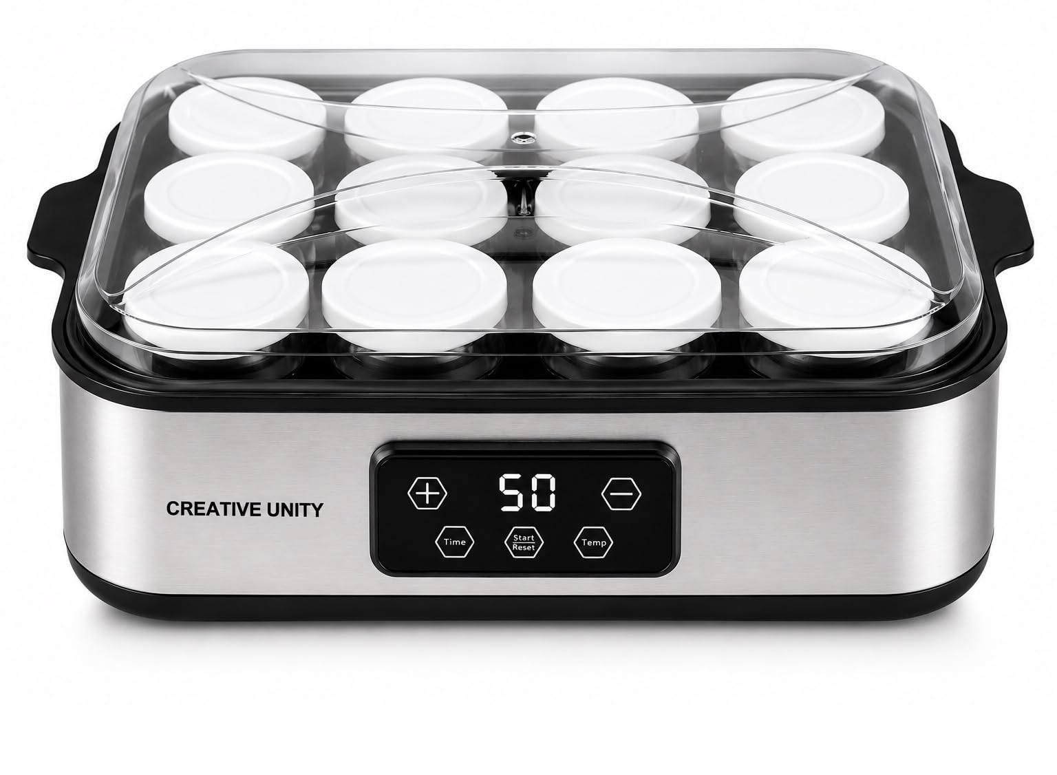 CREATIVE UNITY Yogurt Maker with Adjustable Time and Temp Control, Yogurt Maker Machine with 12 GLASS JARS with Automatic Shut-Off & Constant Temper for Homemade Probiotic, Greek Yogurt, BPA-Free-image-33