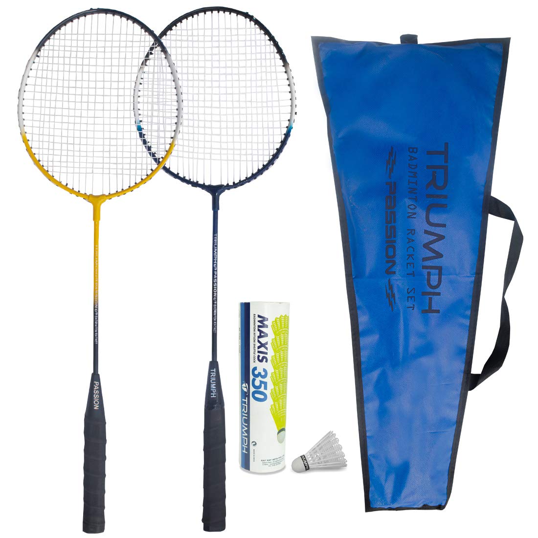 TRIUMPH Passion Badminton Combo Pack, 2 pc TRIUMPH Pasion Badminton Racket with Full Cover and 6 Pc Synthetic Shuttlecock-image-20