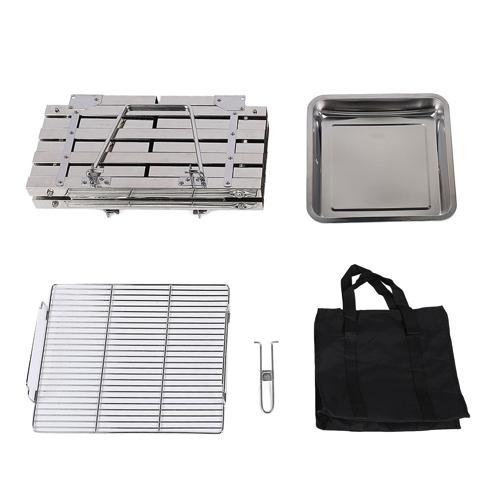 Fdit Barbecue da Campeggio, Griglia Pieghevole a Carbone 33,5 X 41,4 X