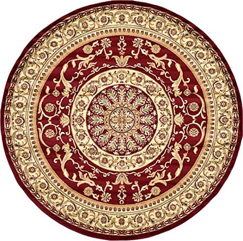 8' 0 x 8' 0 Classic Aubusson Red Rug