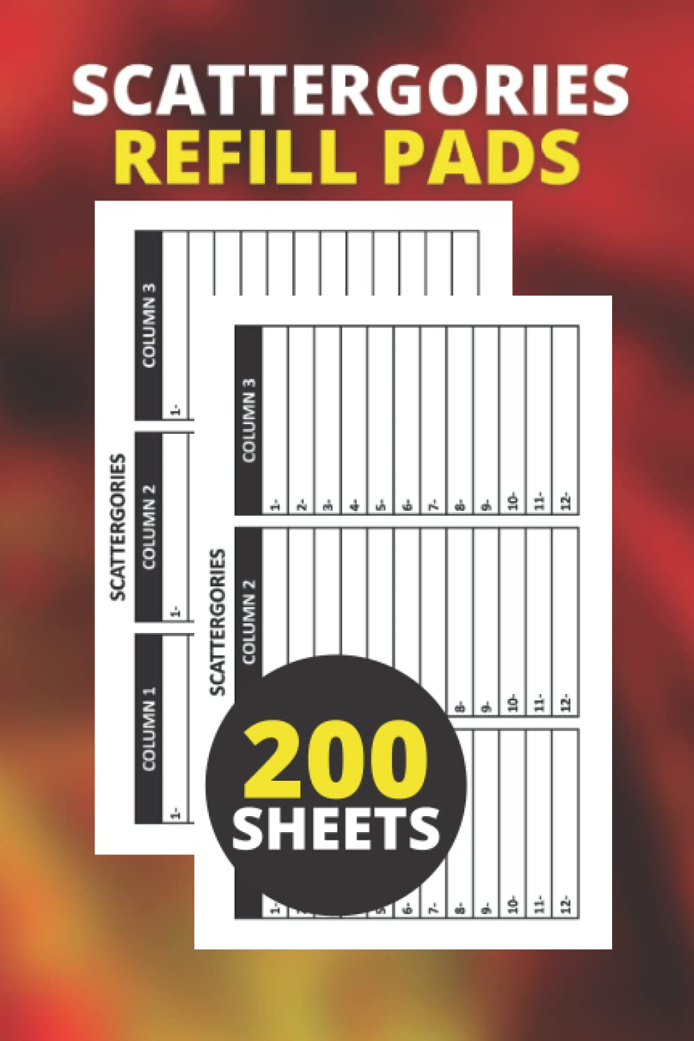 Scattergories Refill Pads: 200 Paper Score Sheets and Answer Pad for Playing Scattergories Board Game