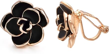 Adjustable Stud Helix Earrings Clip Women Ears Flowers Multicolor Rose Gold Plated Clip Earring…