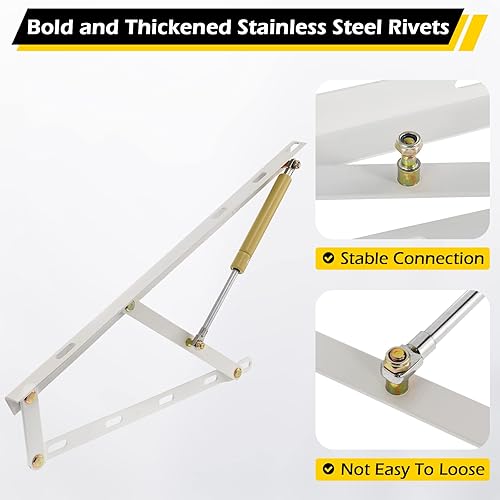 Miniatura 7 de Dyna-Living Black & White Bed Lift Mechanism 2.03FT Hydraulic Bed Lift Kit 22kg48.5lbs Load Capacity Pneumatic Gas Spring Bed Lift