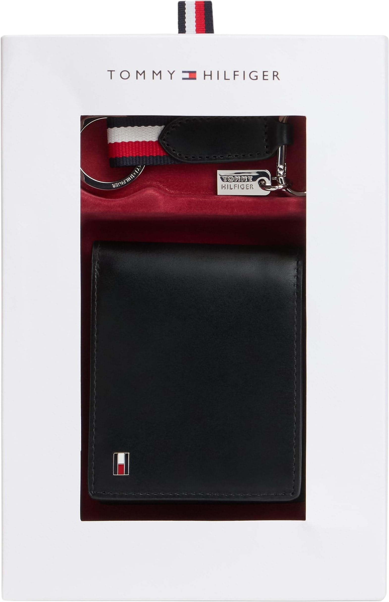 Tommy Hilfiger AM0AM14805 - Mini portafoglio e portachiavi da uomo, in confezione regalo